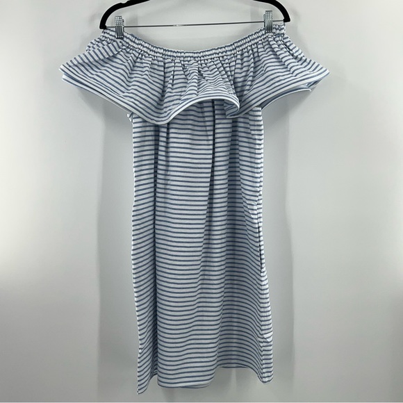 Line & Dot NWT Lea Ruffle Mini Dress in French Blue size Large - Picture 4 of 7